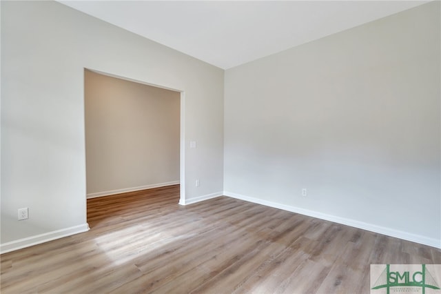 empty room featuring light wood-type flooring