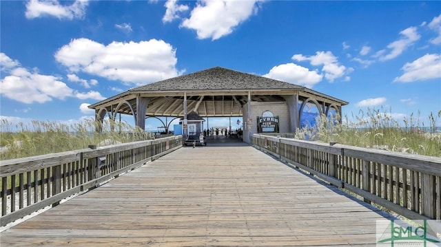 view of dock area