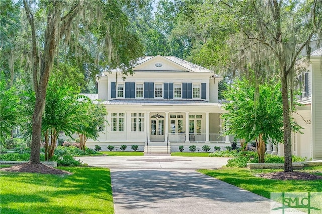 view of front of home with covered porch