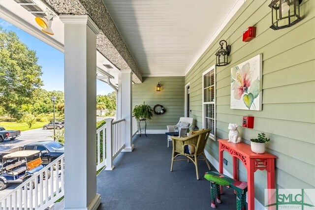 view of patio featuring covered porch