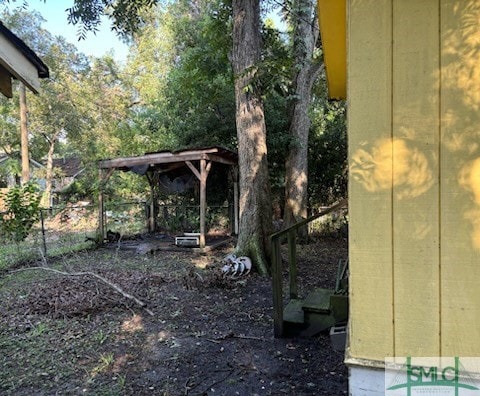 view of yard with a gazebo