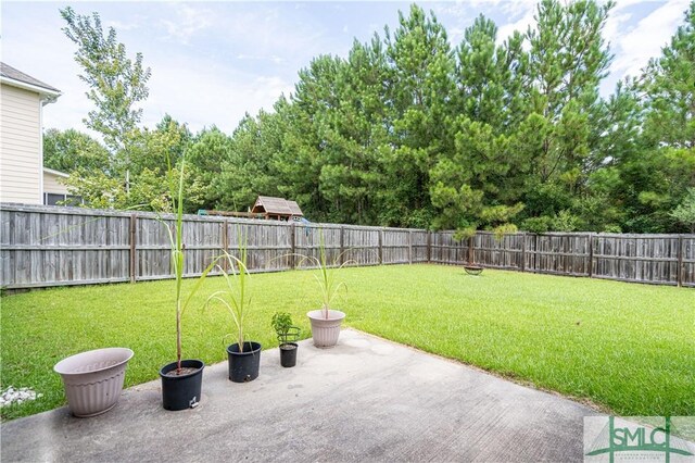 view of yard with a patio area