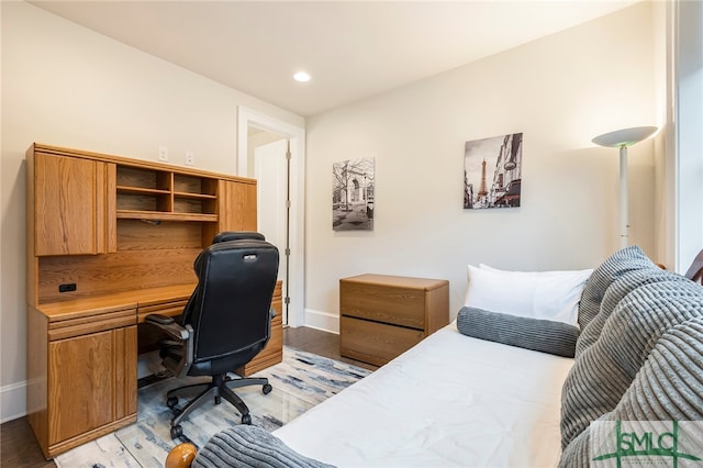 office space with light wood-type flooring