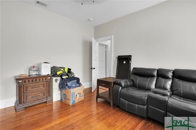 living room featuring hardwood / wood-style flooring