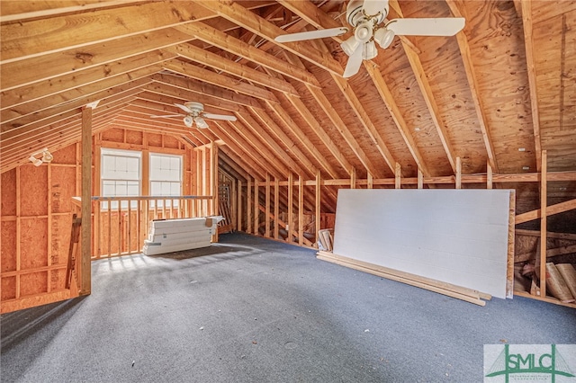 view of unfinished attic