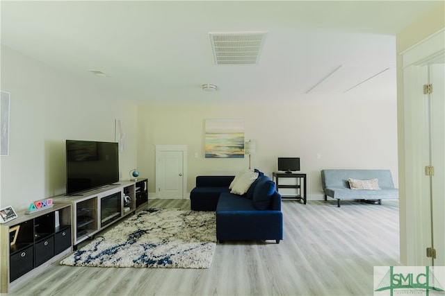 living room featuring light hardwood / wood-style floors