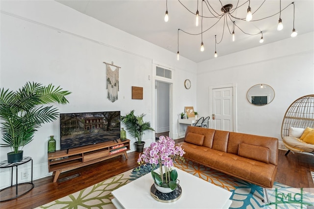 living room featuring hardwood / wood-style flooring