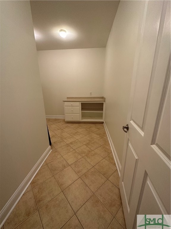 interior space featuring light tile patterned floors