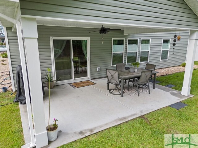 view of patio / terrace with ceiling fan