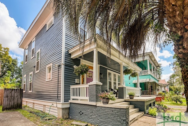 exterior space featuring covered porch