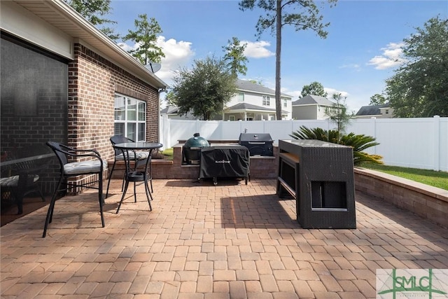 view of patio / terrace with a fenced backyard and grilling area