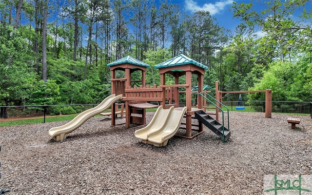 view of community jungle gym