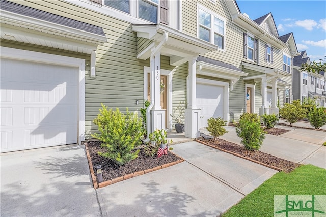 property entrance featuring a garage