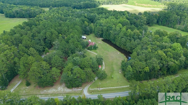 bird's eye view with a rural view