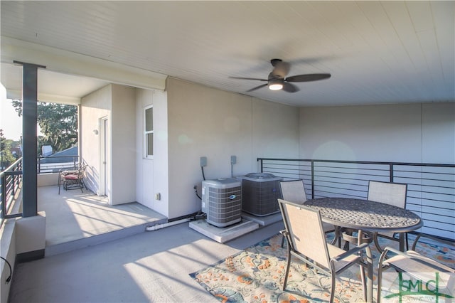 view of patio / terrace with cooling unit and ceiling fan