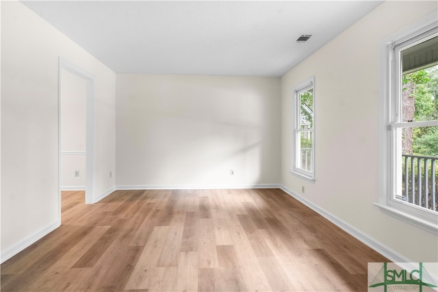 empty room featuring light wood-type flooring