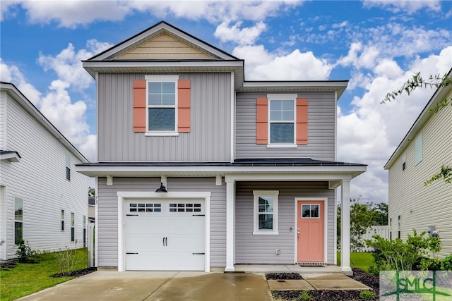 view of front facade with a garage