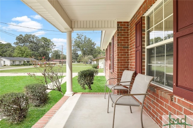 view of patio with covered porch