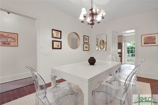 dining room featuring an inviting chandelier