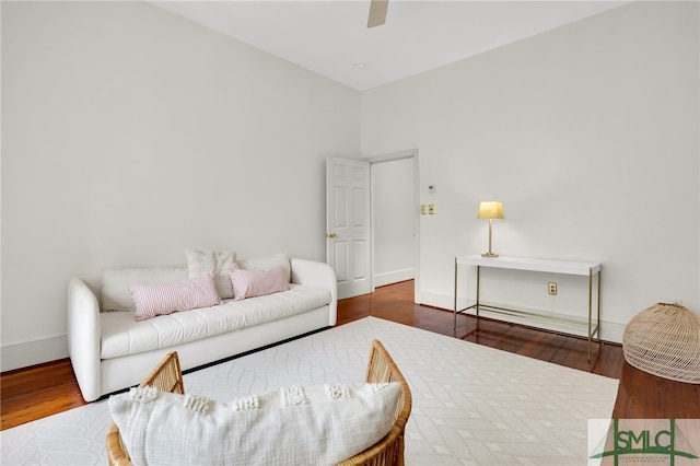 living room with hardwood / wood-style floors