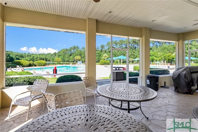 view of patio / terrace featuring grilling area