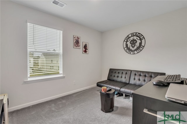 interior space with visible vents and baseboards