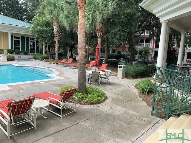 view of pool with a patio area