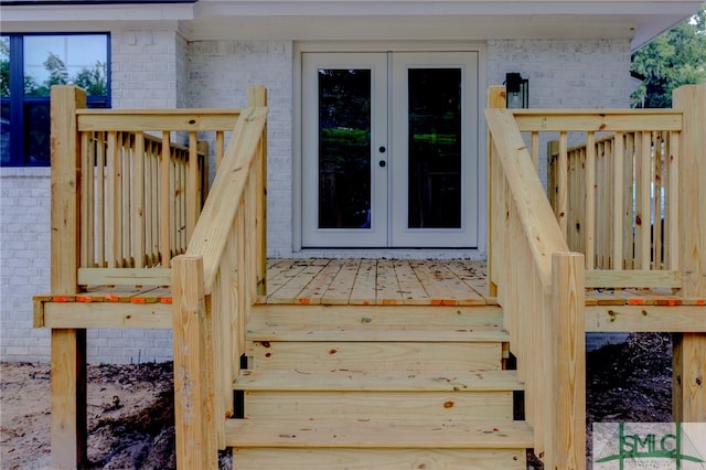 doorway to property with french doors