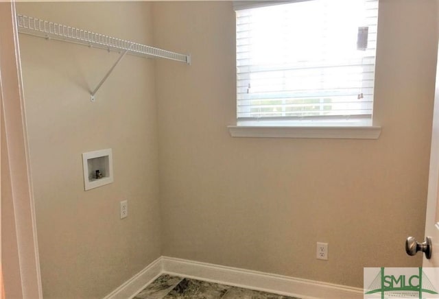 laundry area with plenty of natural light and washer hookup