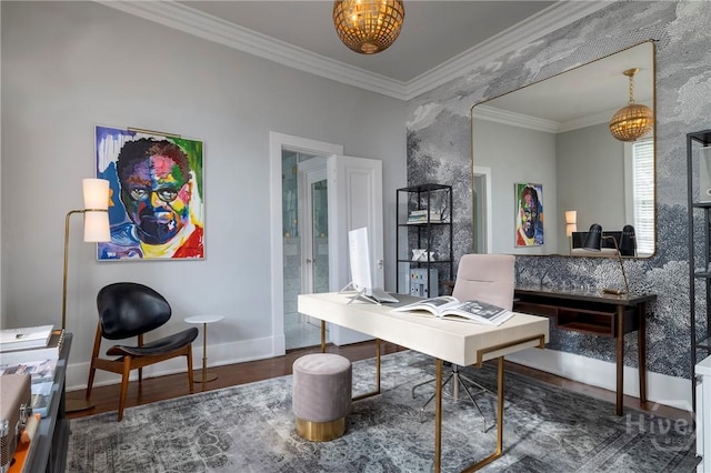 56 E 54th St, Savannah, GA 31405 - office with wood finished floors and ornamental molding