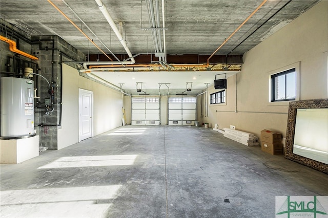 garage with water heater