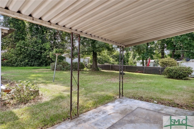 view of yard with a patio