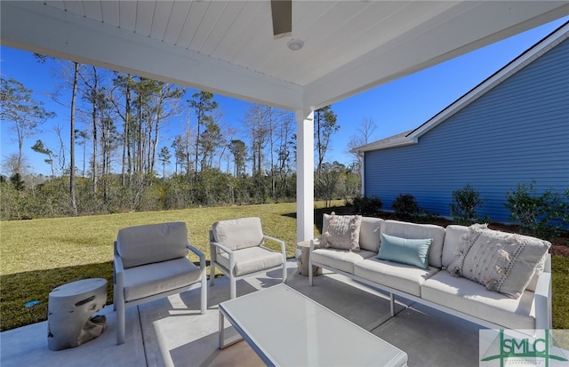 view of patio / terrace featuring an outdoor hangout area