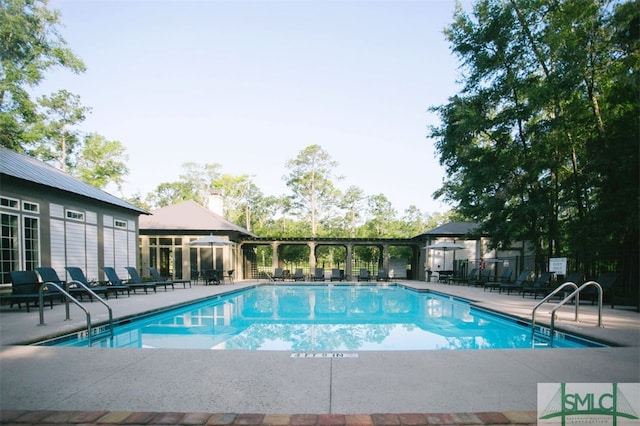 view of pool with a patio