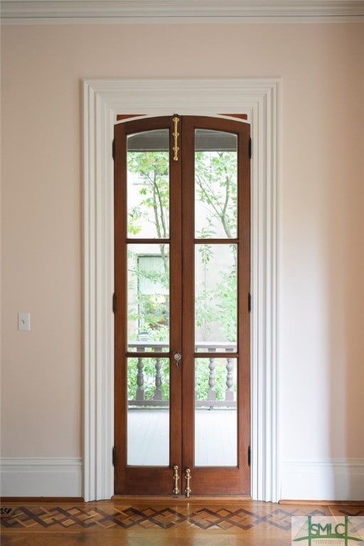 doorway with french doors