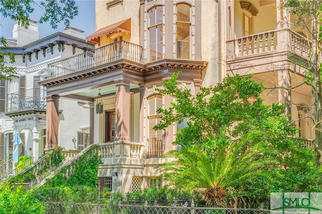 doorway to property featuring a balcony