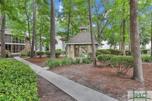 exterior space with a gazebo