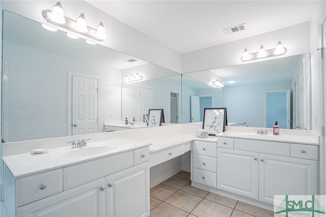 bathroom featuring vanity and tile patterned floors