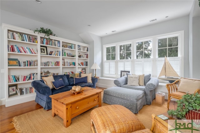 living room featuring hardwood / wood-style floors