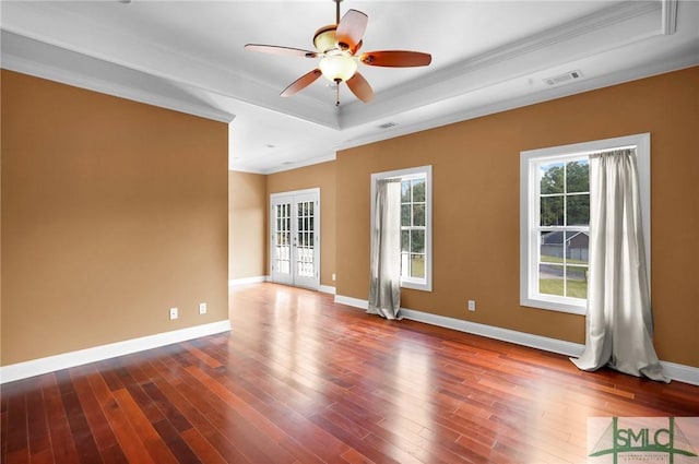 173 Trail Rd S, Midway, GA 31320 - spare room featuring visible vents, a raised ceiling, plenty of natural light, and a ceiling fan