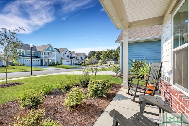 exterior space with covered porch