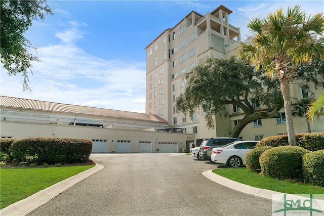 view of property with a garage