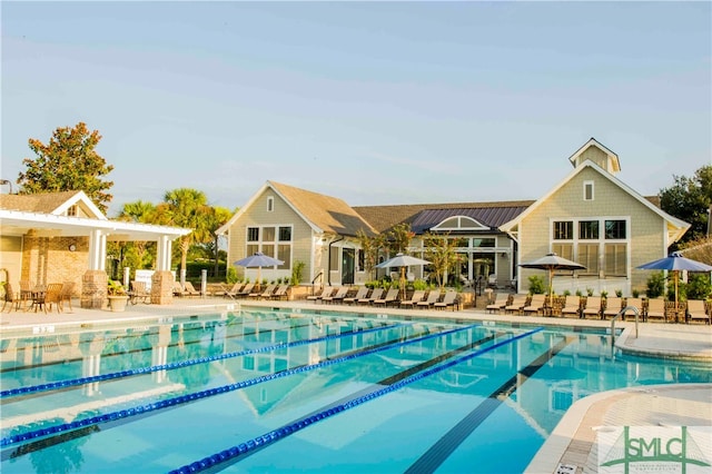 view of pool with a patio