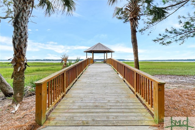 surrounding community with a gazebo and a rural view