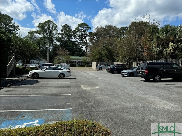 view of parking / parking lot