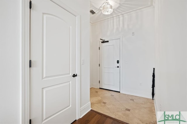 hall featuring light wood-type flooring