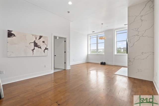 unfurnished room with wood-type flooring