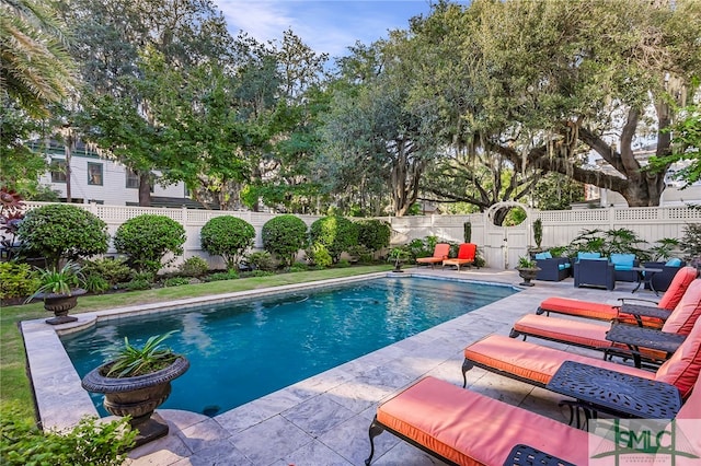 view of pool featuring a patio area