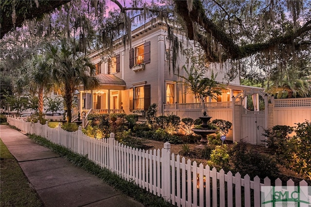 view of front of property with a porch