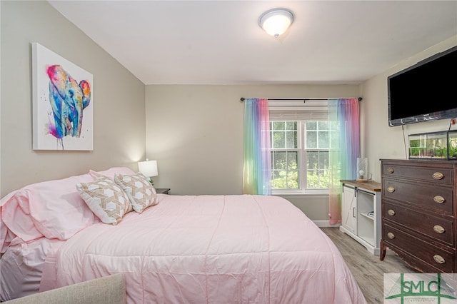 bedroom featuring light hardwood / wood-style flooring